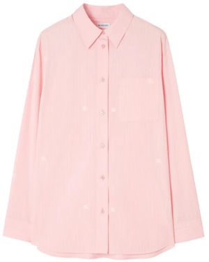Burberry Camisa Knight A Rayas - Rosa