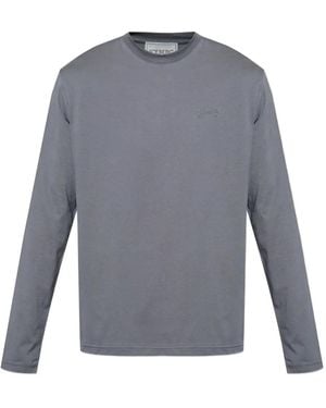 Iceberg Logo-Embroidered Long-Sleeve T-Shirt - Gray