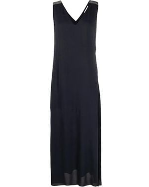 Fabiana Filippi V-neck Sleeveless Dress - Blue
