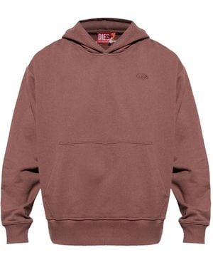 DIESEL S-Macs Logo-Graphic Hoodie - Purple