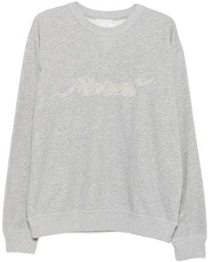 Isabel Marant Felpa Girocollo Con Logo Ricamato - Grigio