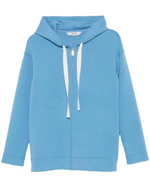 Max Mara Logo-Print Zip-Up Sweatshirt - Blue