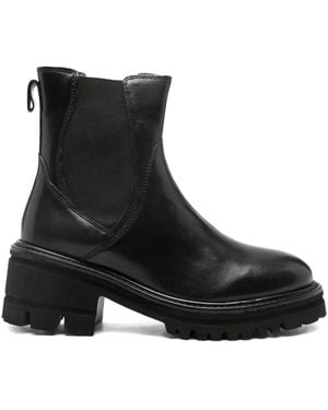 CafeNoir 50Mm Platform Leather Boots - Black