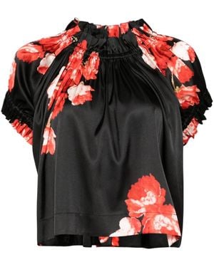 Simone Rocha Gerafftes Tulpenoberteil Mit Stretchbund - Schwarz