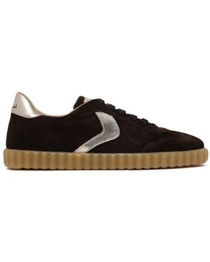 Voile Blanche Suede Metallic-Trim Sneakers - Black