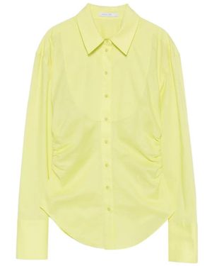 Patrizia Pepe Gathered Poplin Shirt - Yellow