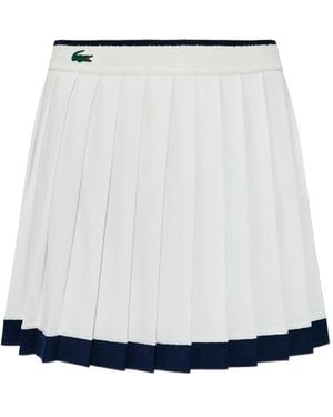 Lacoste Faltenminirock mit Logo - Weiß