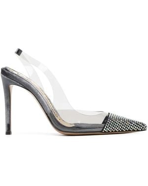 Alexandre Vauthier Rhinestone-Embellished Slingback Pumps - Metallic