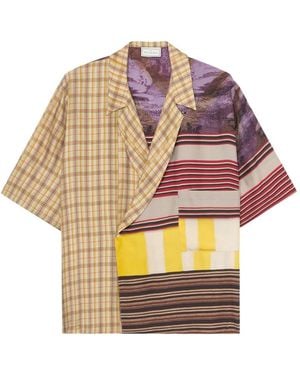 Pierre Louis Mascia Panelled Silk Shirt - Natural