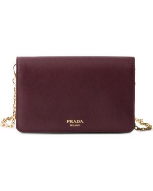 Prada Mini Sac En Cuir Saffiano - Purple