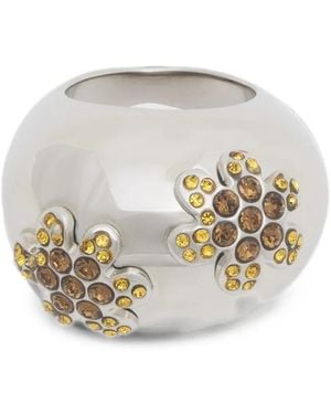 Marni Bague En Marguerite En Strass - White