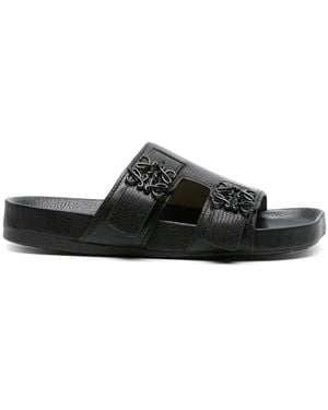 Loewe Pantoletten Mit Anagram-Schnalle - Schwarz