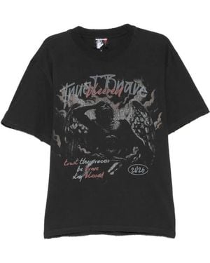 WARMAN Camiseta Con Estampado Gráfico - Negro