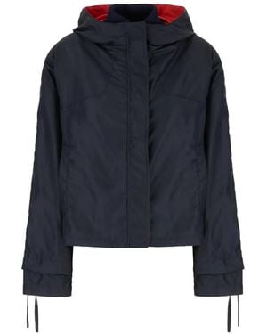 Iceberg Drawstring-Cuff Hooded Jacket - Blue