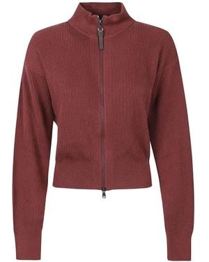 Brunello Cucinelli Cárdigan De Canalé - Rojo
