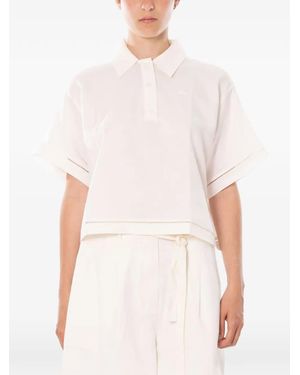 Lacoste Ladder-Stitch Cropped Shirt - White