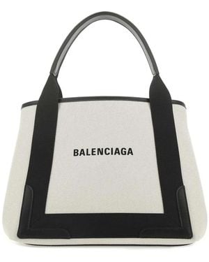 Balenciaga ネイビー カバ ハンドバッグ S - ホワイト