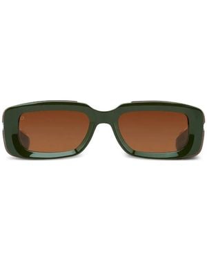 T Henri Eyewear Yurus Rectangle-Frame Sunglasses - Brown