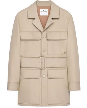 Courreges Utility Belted Coat - Natural