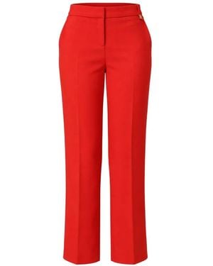 Elisabetta Franchi Logo-Charm Slim-Fit Trousers - Red