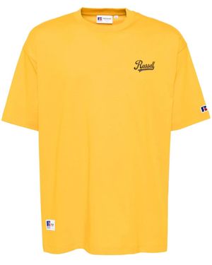 Chocoolate Logo-Embroidered T-Shirt - Yellow