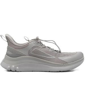BBACK Grid-Pattern Toggle-Fastening Trainers - White