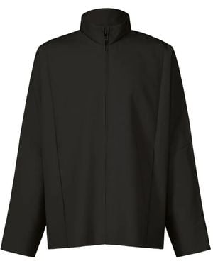 Issey Miyake High-Neck Button-Cuff Jacket - Black
