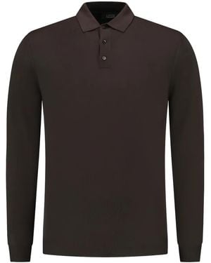 Zanone Langärmeliges Woll-Poloshirt - Schwarz
