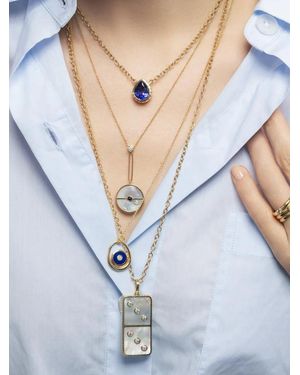 Retrouvai Multi-Stone Compass-Pendant Necklace - White