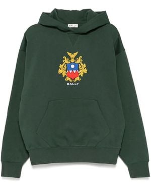 Bally Sudadera Con Capucha Y Logo Bordado - Verde