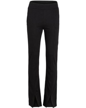KARL LAGERFELD Open Ankle High-Rise Pants - Black