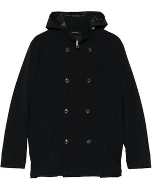 Montecore Double-Breasted Hooded Jacket - Black