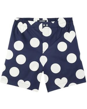 Jacquemus Calewith Dot-Print Shorts - Blue
