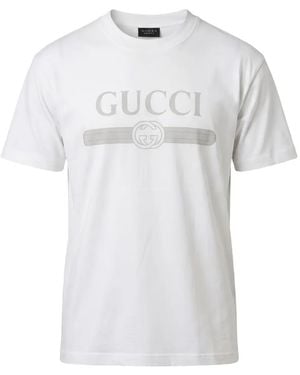 Gucci Logo-Print Cotton T-Shirt - White