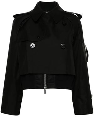 Sacai Layered Cropped Jacket - Black