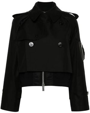 Sacai Layered Cropped Jacket - Black