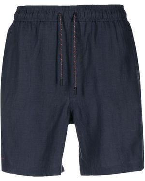 Sease Drawstring Hemp Track Shorts - Blue