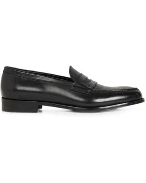 Etro Leather Loafers With Paisley Detail - Black