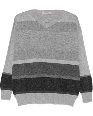 D.exterior Metallic Striped Jumper - Grey