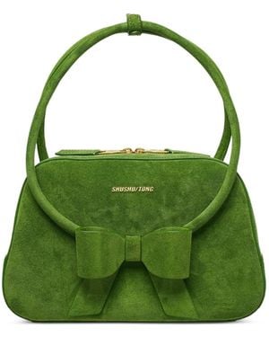 ShuShu/Tong Bow-Detail Ring-Handle Shoulder Bag - Green