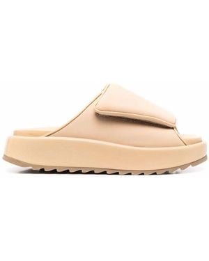 Gia Borghini Open-Toe Chunky Slides - Natural