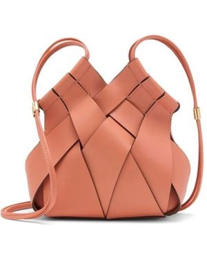 Ulla Johnson Charlotte Woven Leather Cross Body Bags - Black