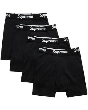 Supreme X Hanes Lot De Quatre Boxers Tagless - Noir