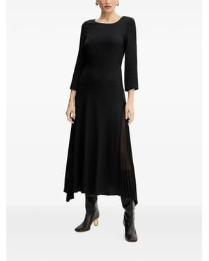 KARL LAGERFELD Pleated Midi Dress - Black