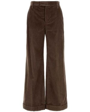 Brunello Cucinelli Corduroy Wide-Leg Trousers - Brown