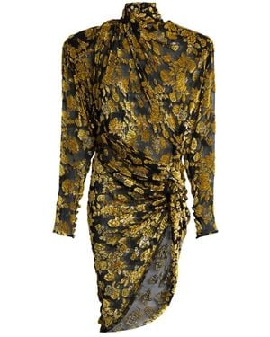 Balmain Vestido Drapeado En Jacquard - Verde