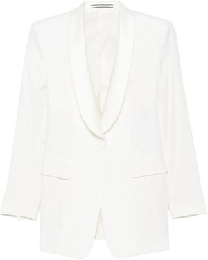 Tagliatore Lou Shawl-Lapel Suit - White