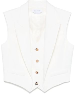 McQueen Gilet A Strati - Bianco