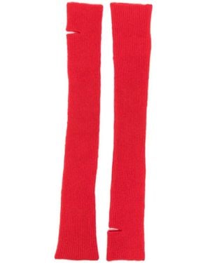 Roberto Collina Ribbed Cashmere Gloves - Red