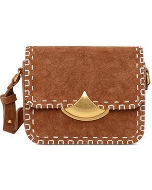 Sessun Diviluz Whipstitch-Trim Suede Mini Bag - Brown